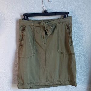 Loft army green skirt